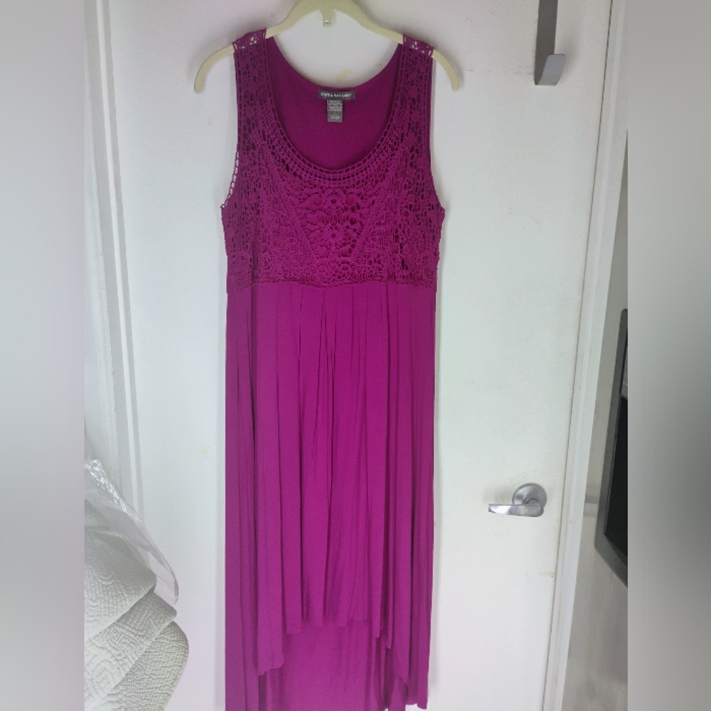 Kate & Mallory Pink Embroidered High Low Sundress
